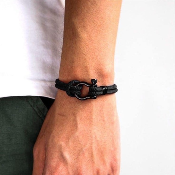 Mover Bracelets - Men's Rope Bracelet, Stainless Steel Shackle, Waterproof Paracord, Handmade